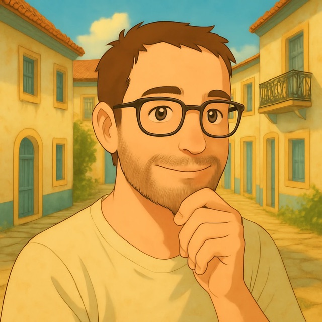 Andrew Murray, illustrated, in a sunny street